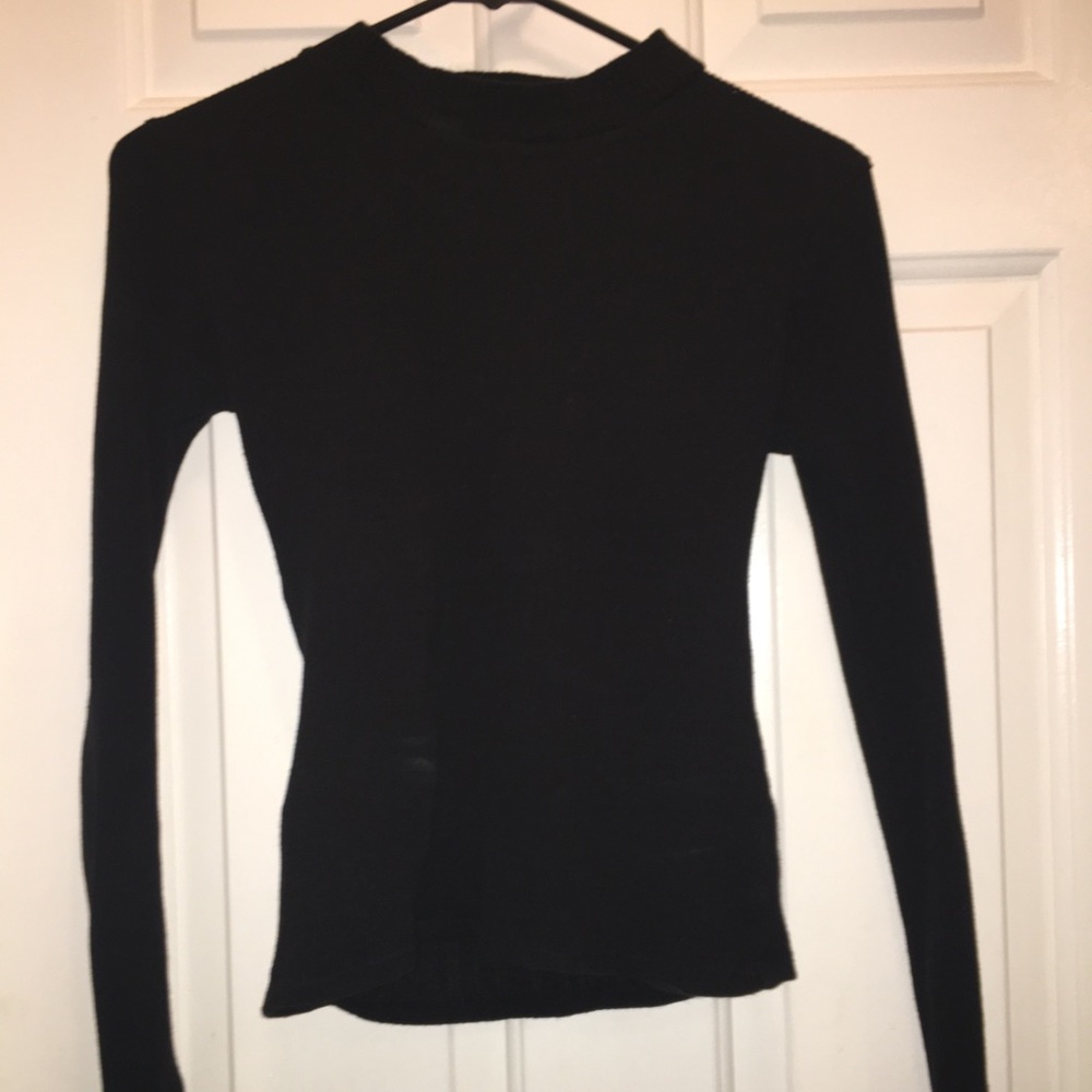 ribbed black long sleeve shirt